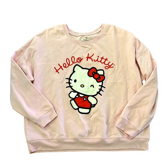 Hello Kitty Pink Sweatshirt New Plus Size XXL - Picture 1 of 3